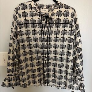 Black and White Patterned Women's Top